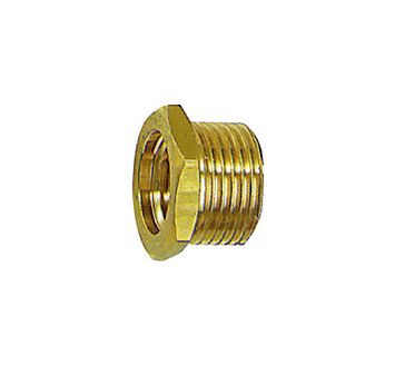 Reducing nipple, Short design, G 1/2 ET, G 3/8 IT, AF 22, Brass