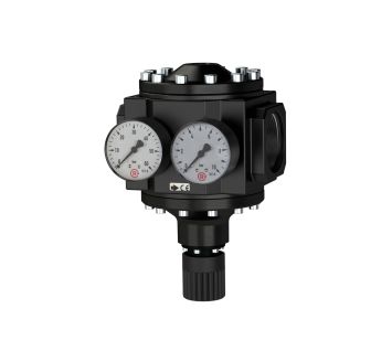 Large pressure regulator, 2 pressure gauges, G 1 1/2, 0.5 - 6 bar