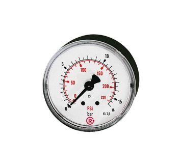 Standard pressure gauge, rear centric, G 1/4, 0 - 2.5 bar/36 psi