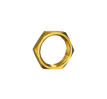 Hexagonal counter nut, M20x1.5, AF 27, Brass