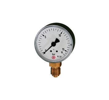 Standard pressure gauge, radial bottom, G 1/4, 0 - 10 bar, Ø 50