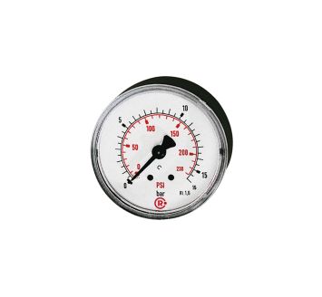 Standard pressure gauge, rear centric, G 1/8, 0 - 6 bar/87 psi