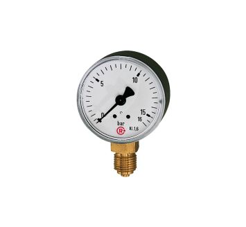 Standard pressure gauge, radial bottom, G 1/8, 0 - 1.6 bar, Ø 40