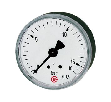 Standard pressure gauge, rear centric, G 1/8, 0 - 1.6 bar, Ø 40