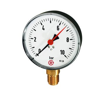 Standard pressure gauge, radial bottom, G 1/2, 0-160 bar, Ø 100