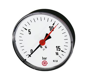 Standard pressure gauge, rear centric, G 1/4, 0 - 1 bar, Ø 80