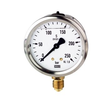 Glycerine pressure gauge, radial bottom, G 1/4, 0 - 1 bar, Ø 63