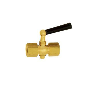 Block valve pressure gauge, Bushing-Bushing, bright brass, G 1/2