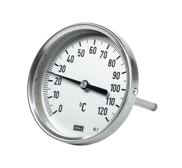 Bi-metallic thermometer, rear, L1=100 mm / L2=80 mm, Ø 63