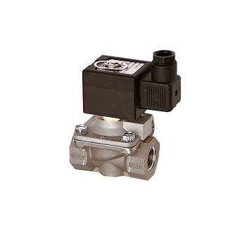 2/2-way sol. valve,AISI 304,NBR,NC, force pilot op.,230 V,G 3/4