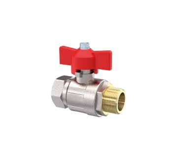 Ball valve, Standard type, IT/ET, nickel-plated brass, G 3/4