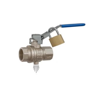 Ball valve, lockable, venting hole, Rp 1/4