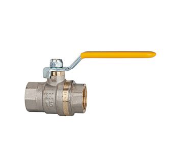 Ball valve standard design, yellow steel lever, IT/IT, G 3/8