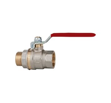 Ball valve standard design, red steel lever, IT/ET, G 1/2