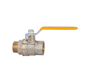 Ball valve standard design, yellow steel lever, IT/ET, G 1/2