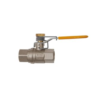 Ball valve with spring reset, nickel-plated brass, Rp 1/4