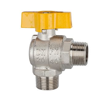 Rectangular ball valve, nickel-plated brass, ET/ET, R 1/2