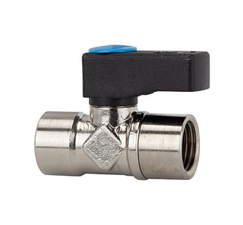 Mini ball valve, Rotating handle, nickel-plated brass, G 1/8 IT