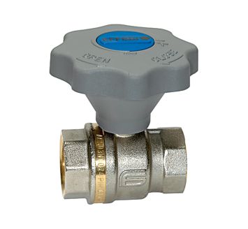 Ball valve fine adjustment, nickel-plated bright brass, G 3/8