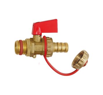 KFE ball valve, bright brass, G 1/2, Sleeve I.D. 13