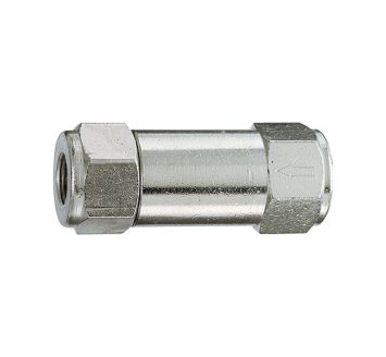 Check valve, Small design, nickel-plated brass, G 3/8, 0.2 bar