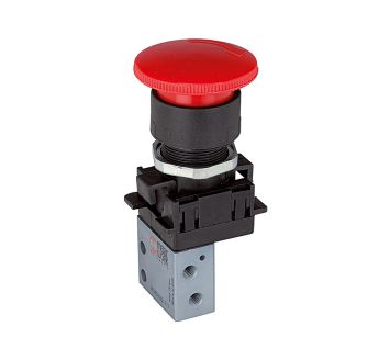 3/2-way mini valve, man.Palm button emergency stop NC M5 side