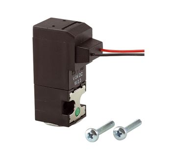 3/2-way mini solenoid valve directly controlled, NC, 12 VDC cable