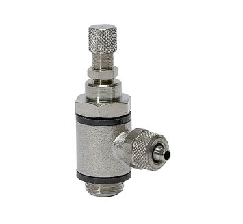 Throttle valve, both directions throttling (B) quick connector,