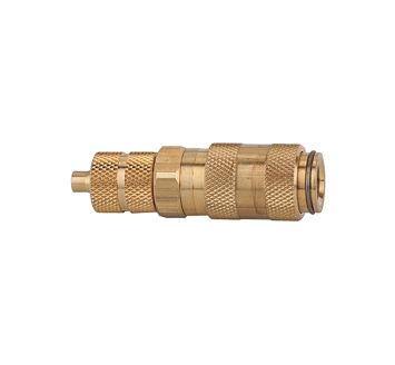 Quick-connect coupling I.D. 2.7, bright brass, Hose connect. 6x4