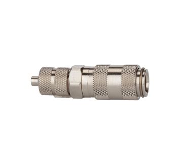 Quick-connect coupling I.D. 2.7, nickel-plated brass, Hose 6x4