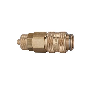 Quick-connect coupling I.D. 5, bright brass, Hose connection 6x4