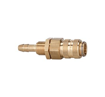 Quick-connect coupling I.D. 5, bright brass, Sleeve I.D. 4, M10x1