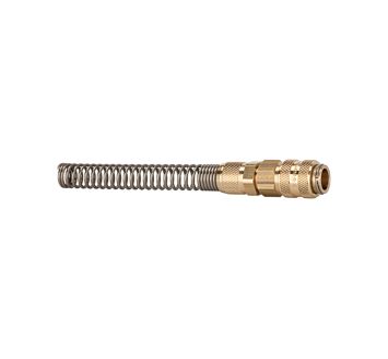 Quick-connect coupling I.D. 5, bright brass, rigid, Hose 8x6