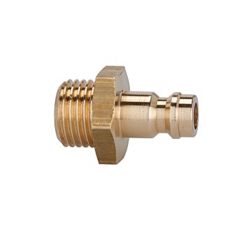 Nipple for couplings I.D. 5, bright brass, G 1/4 ET, AF 17