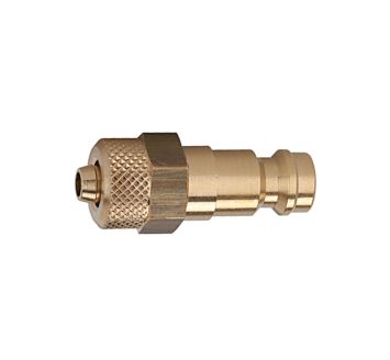 Nipple for couplings I.D. 5, bright brass, for hose 6x4, AF 12