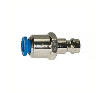 Plug-in nipple push-in 8 mm, for I.D. 5, nickel-plated brass