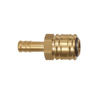 Quick-connect coupling I.D. 7.2, bright brass, Sleeve I.D. 6