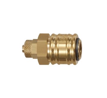 Quick-connect coupling I.D. 7.2, bright brass, Hose connect. 6x4