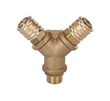 Distributor with 2 quick-connect couplings I.D. 7.2, G 1/4 ET