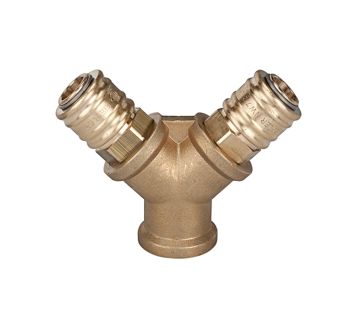 Distributor with 2 quick-connect couplings I.D. 7.2, G 1/4 IT