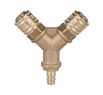 Distributor 2 quick-connect couplings I.D. 7.2, Plug nipple G 3/8