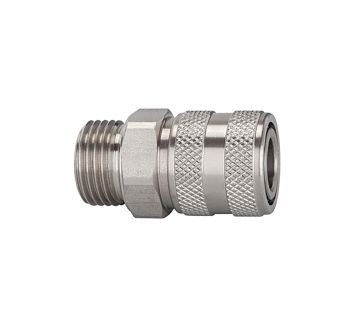 Quick-connect coupling I.D. 7.2, St. steel 1.4305, G 3/8 ET