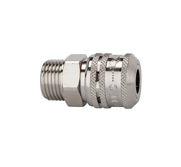 Safety coupling I.D. 7.8, SEK type, nickel-plated brass, G 1/2 ET