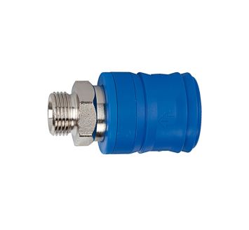 Safety coupling I.D. 7.4, KE type, nickel-plated brass, G 1/4 ET