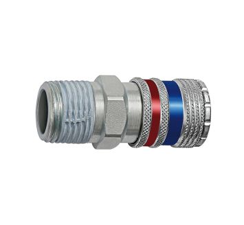 Safety coupling I.D. 7.6, Steel / brass galv., R 1/2 ET