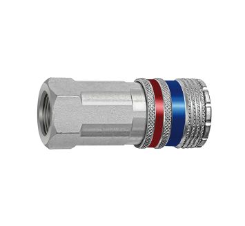 Safety coupling I.D. 10, Steel / brass galvanised, G 3/4 IT