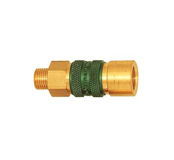 Captive quick-connect coupling I.D. 5, G 1/4 ET, green