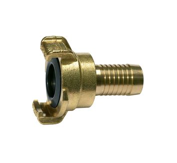 GEKA hose piece, 360° rotating, bright brass, I.D. 19