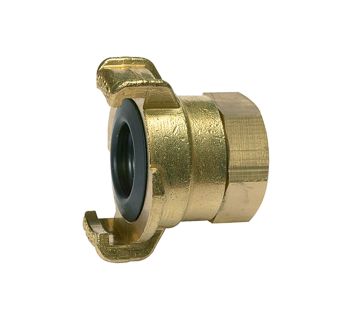 GEKA threaded piece, 360° rotating, bright brass, G 3/4 interior