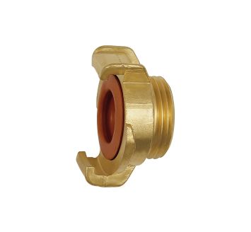 GEKA hose piece, rigid, Potable water, bright brass, G 1 1/4 o.